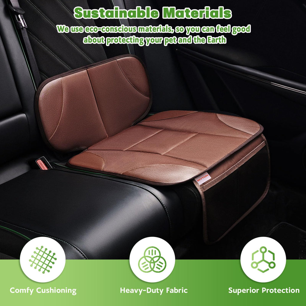 Black Car Seat Protector with 2 Storage Pockets Z31103