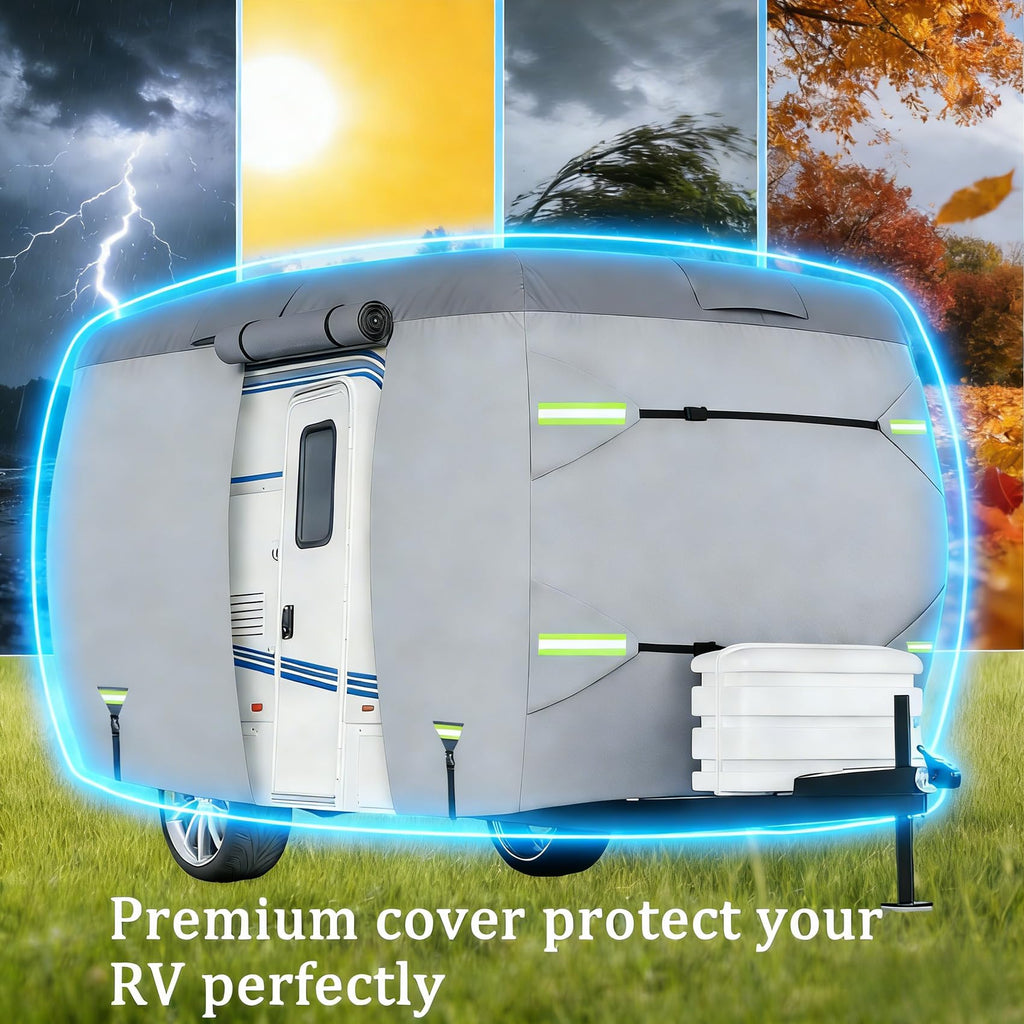 Fiberglass Travel Trailer Cover, Waterproof Camper Cover, RV Cover O5299