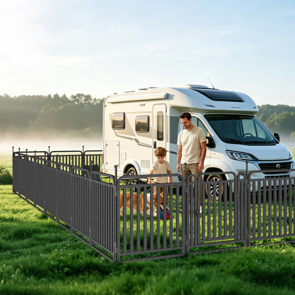 Dog Playpen Outdoor Silver 32'' 16 Panels 2 Gates H54755