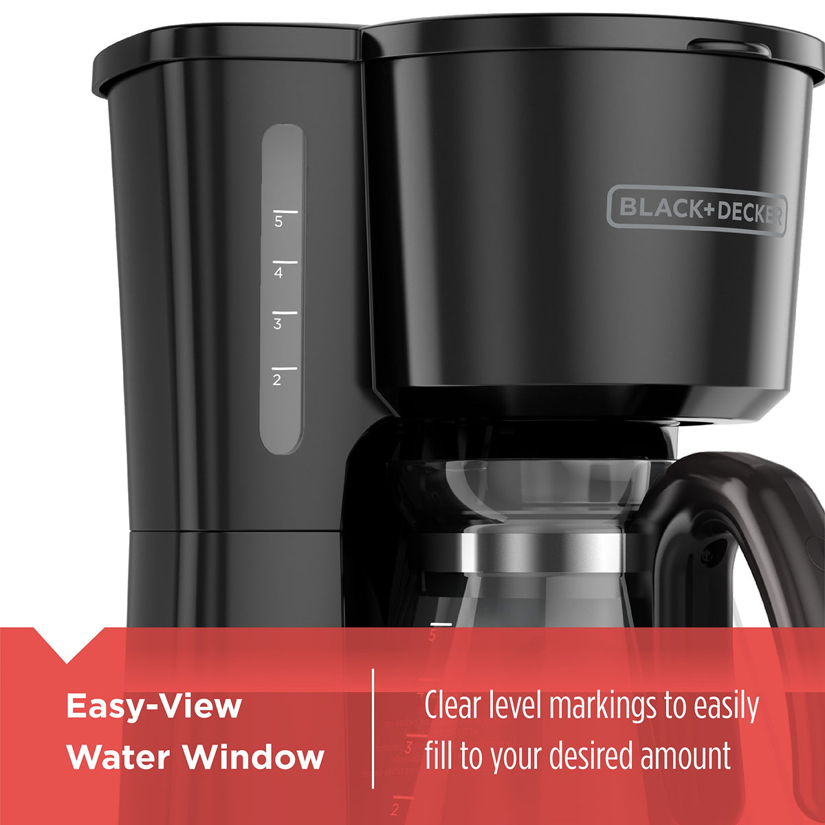 4-in-1 5-Cup Coffee Maker, Black J767