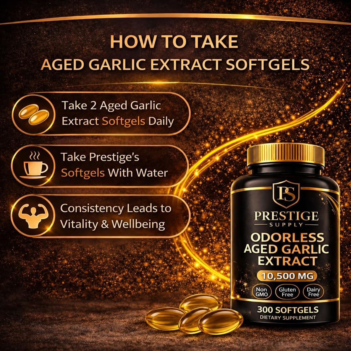 Aged Garlic Extract with Magnesium Chromium B1 & B9 300 Capsules B933653