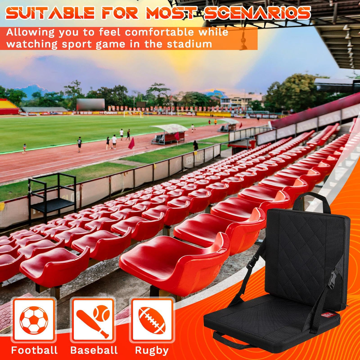 2 Pcs Portable Heated Seat Cushion 3 Level Adjustable Foldable M814233