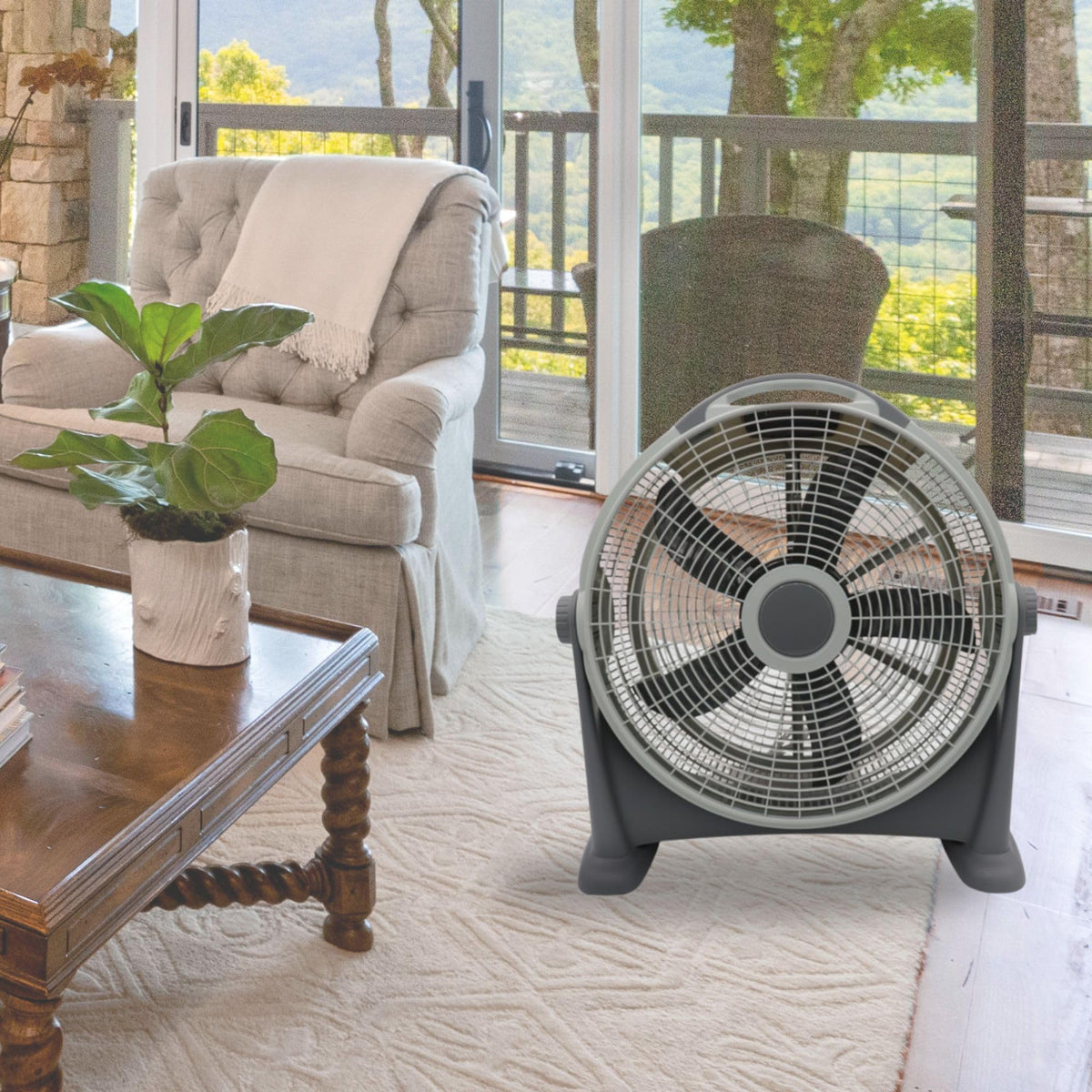 20 Inch High Velocity Fan, 3 Speed, White/Gray Y962409