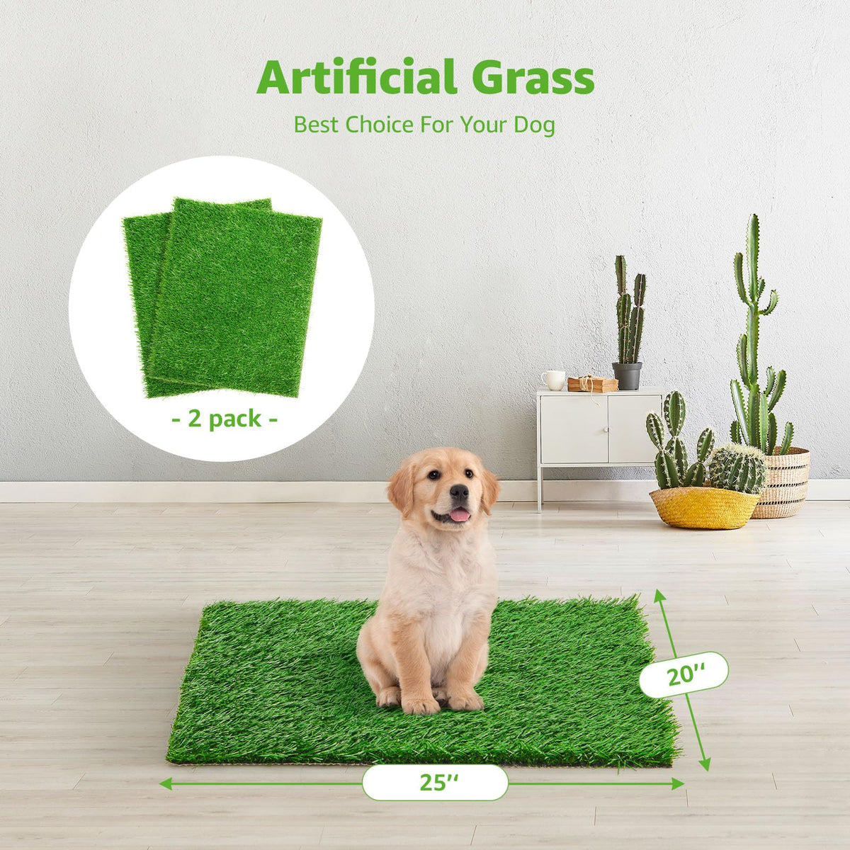 Artificial Grass Pee Pads 20"x 25" 2 Pack C70786