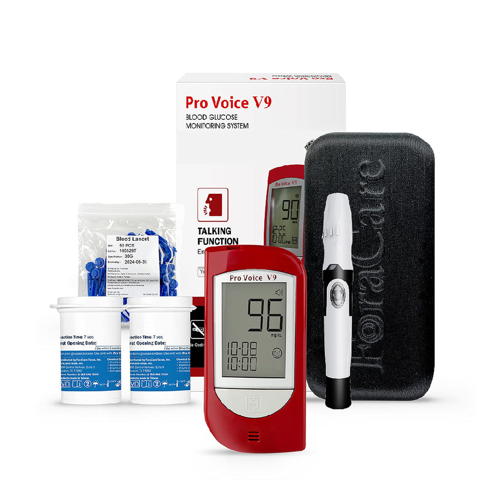 Talking Glucometer Diabetes Testing Kit with 100 Test Strips and 100 Lancets F6217