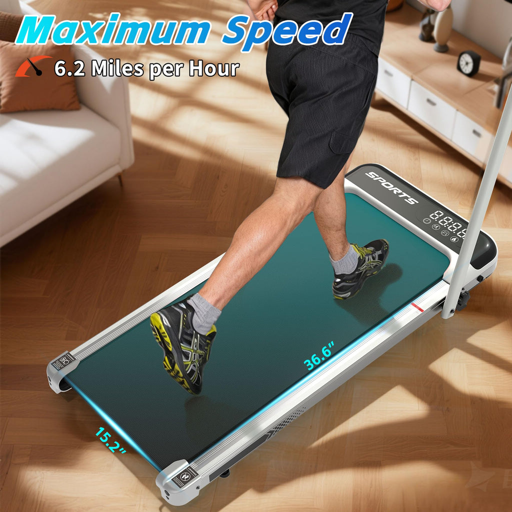 3 in 1 Compact Under Desk Treadmill with Handle Bar F6322