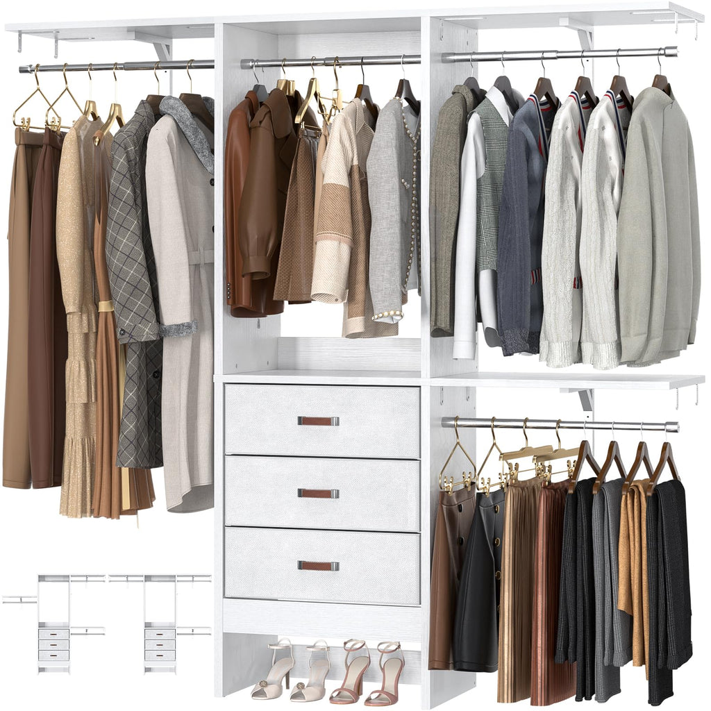 5FT Closet System with 3 Fabric Drawers D7403