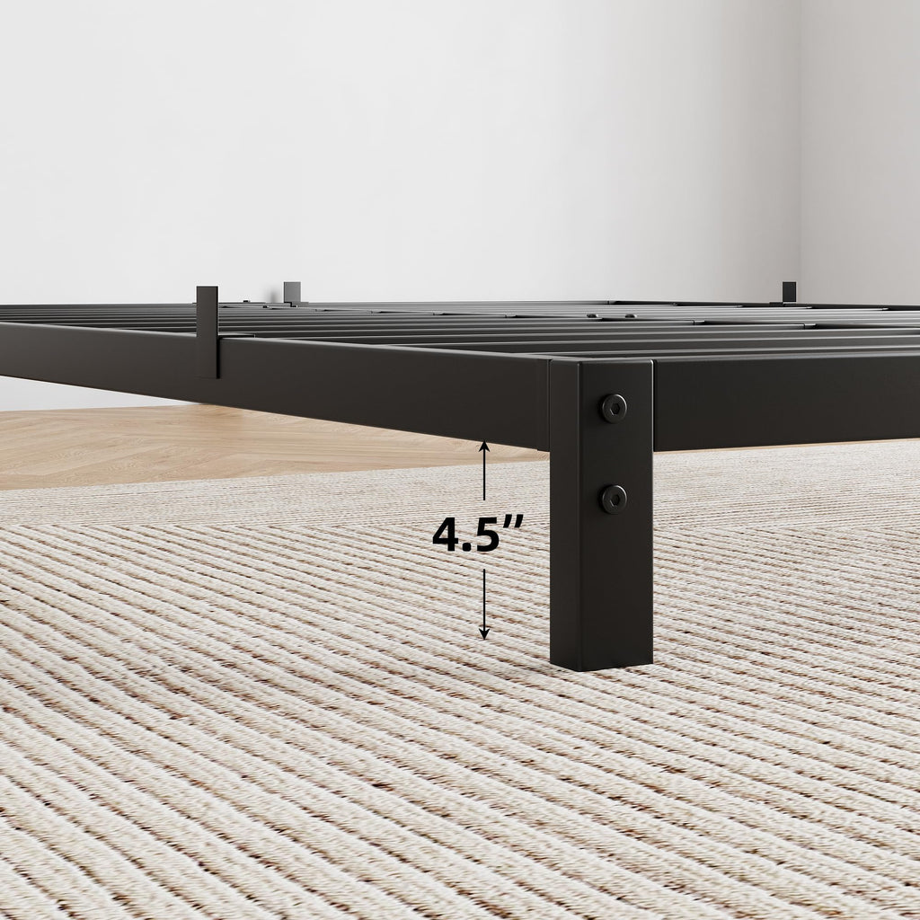Black Metal Platform Bed Frame Y730731