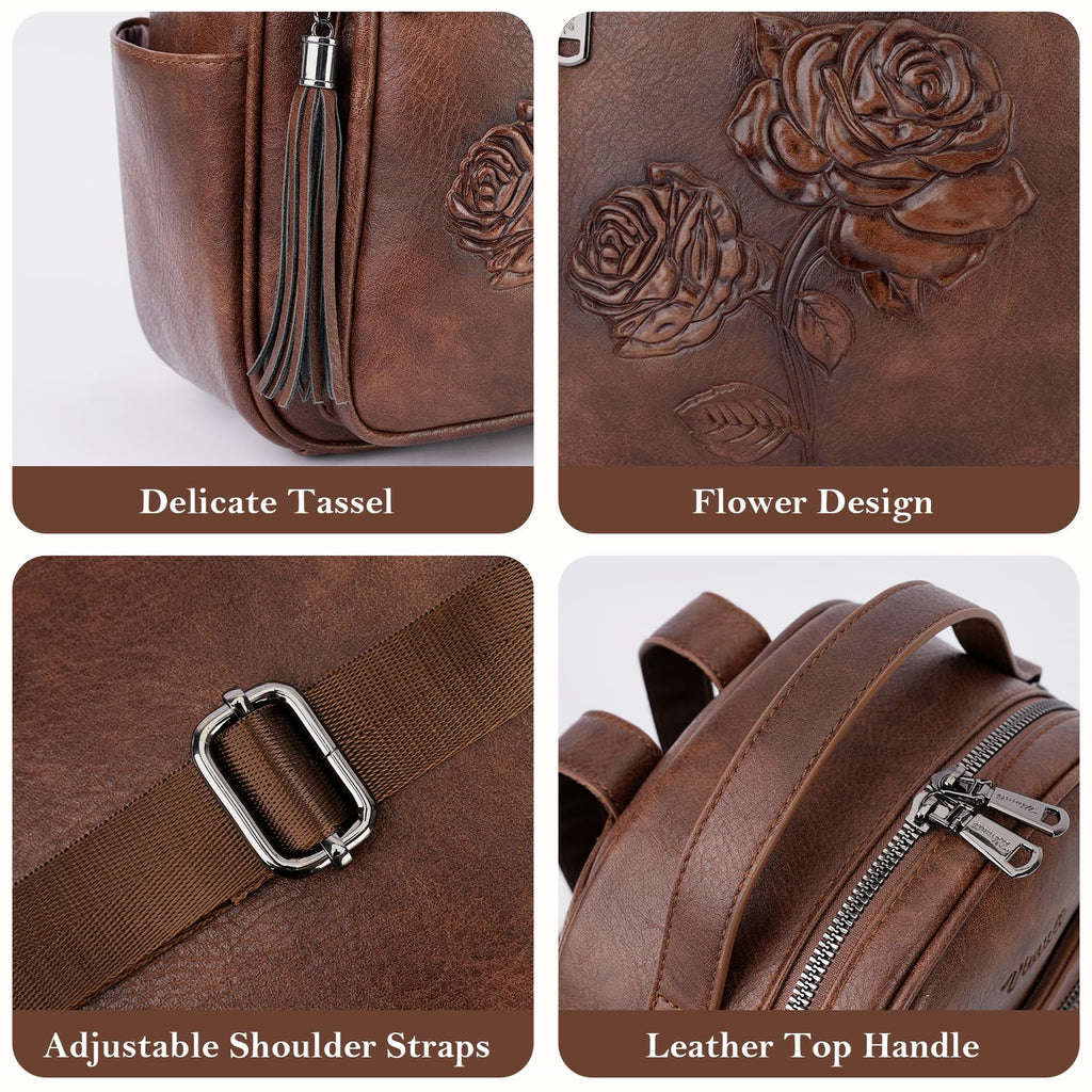 Vegan Leather Mini Backpack Purse V3583