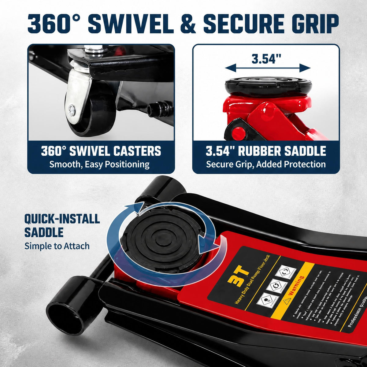 3 Ton Low Profile Steel Hydraulic Floor Jack F20570