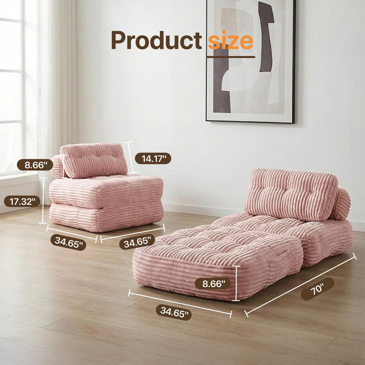 Pink Folding Sofa Bed A875390