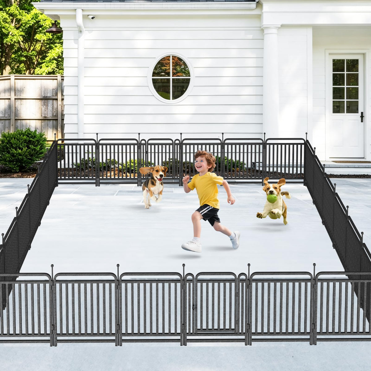 Dog Playpen Outdoor Silver 32'' 16 Panels 2 Gates H54755