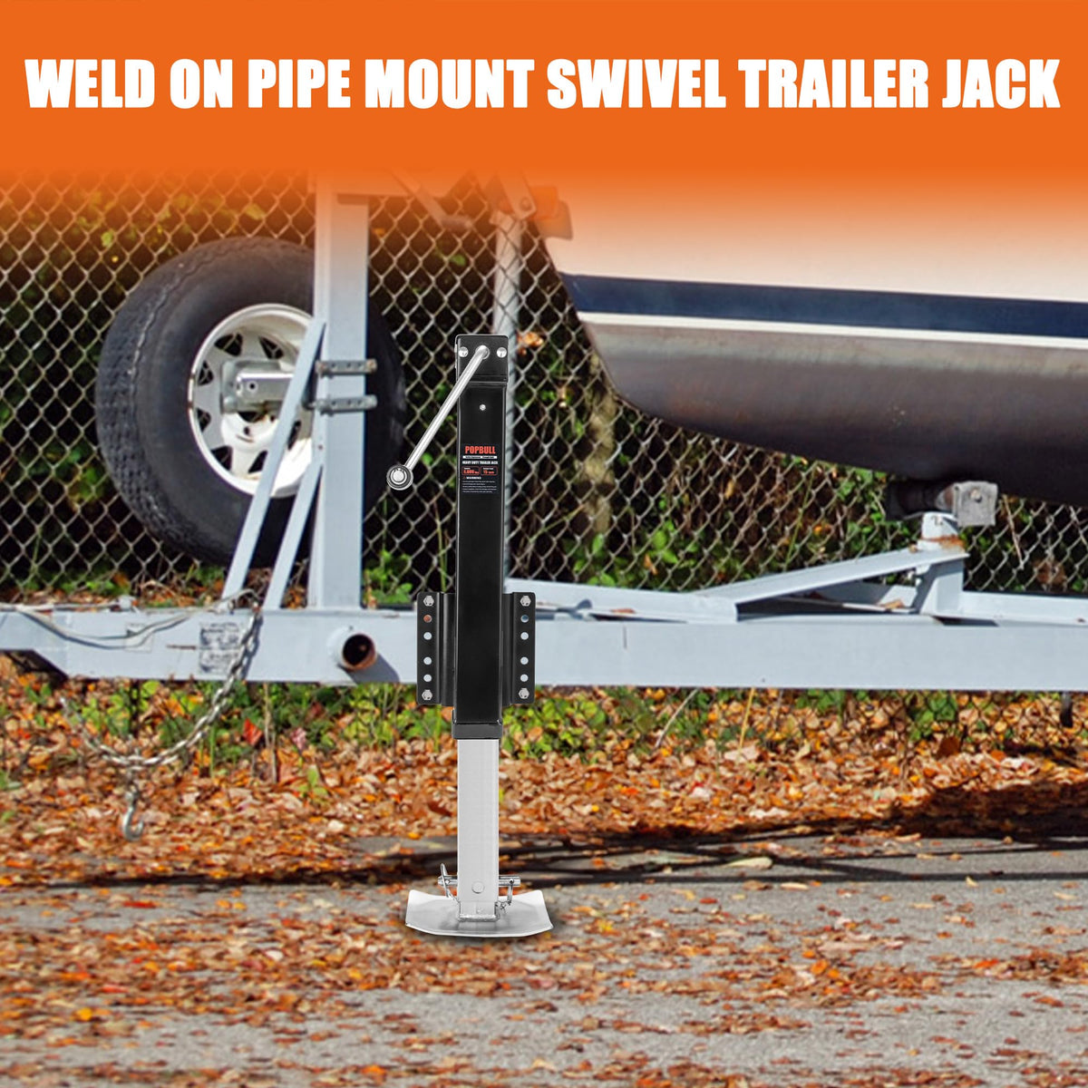 8000lbs Heavy Duty 30" Lift Swivel Bolt-on Trailer Jack with Drop Leg D6339
