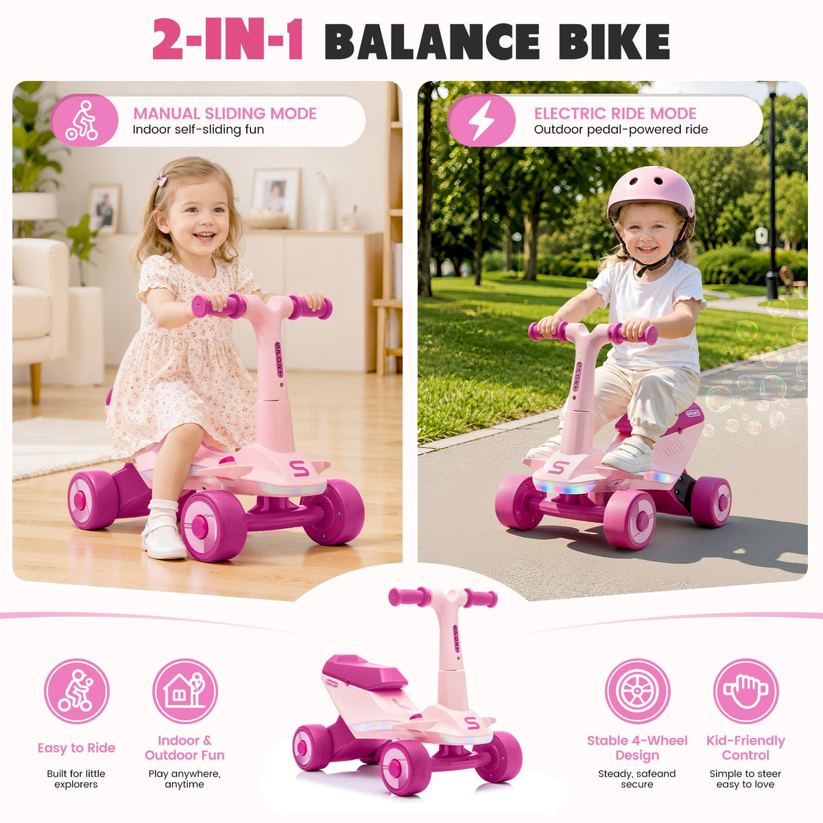 Electric Baby Balance Bike with Bubble Machine Y2002