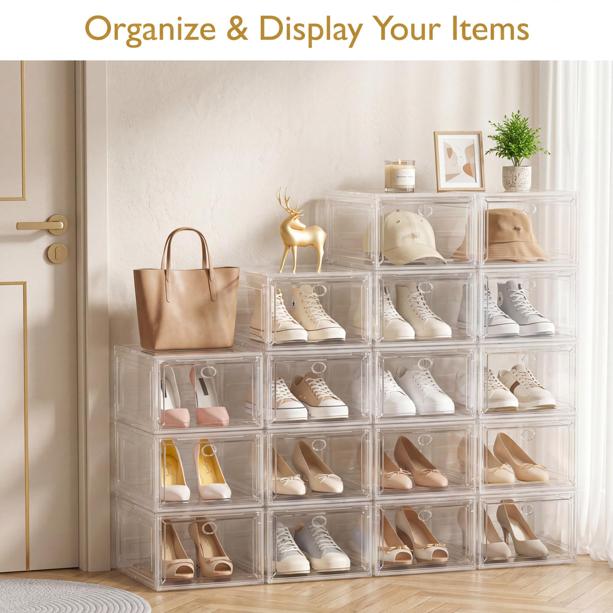 Clear Stackable Shoe Storage Box N918
