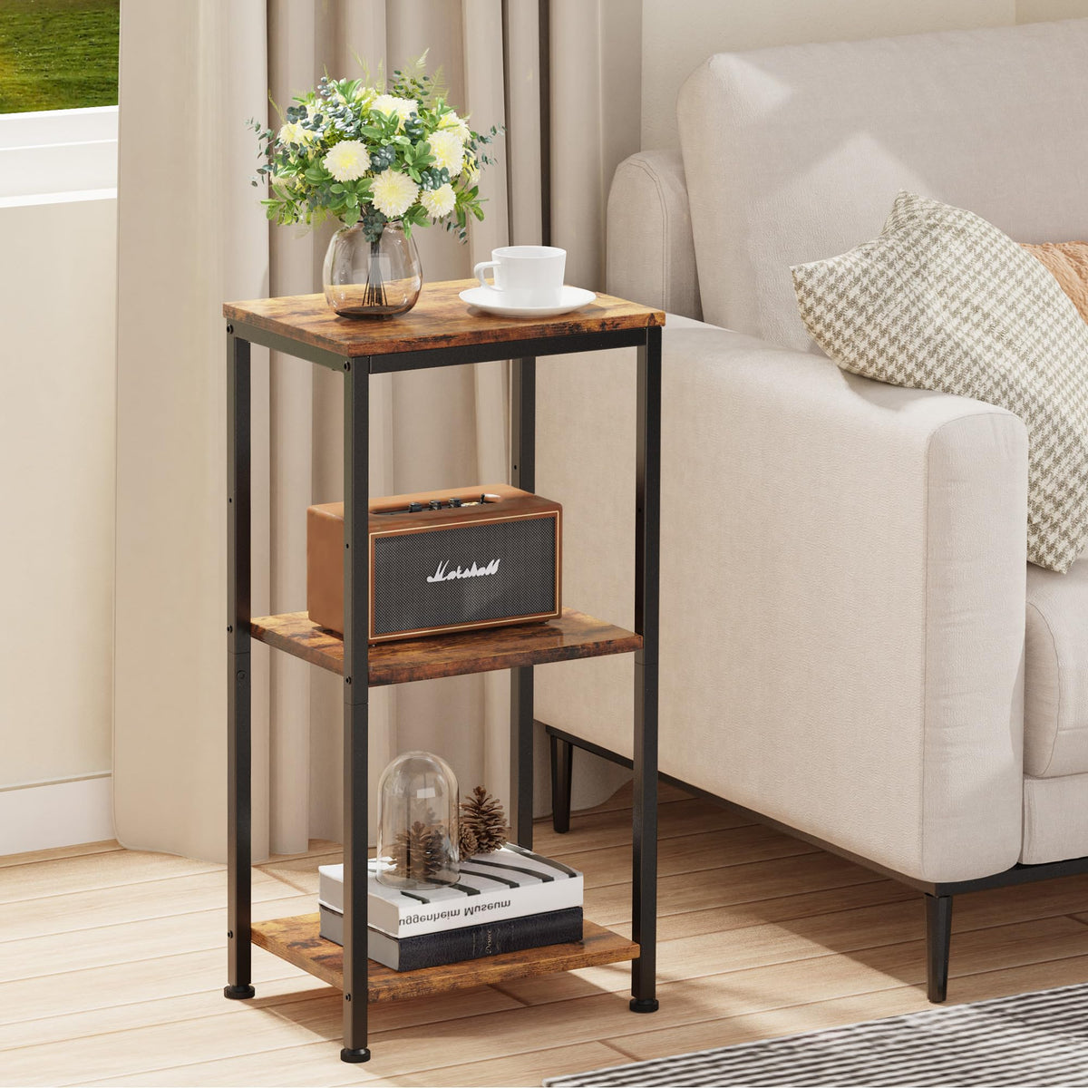 3 Tier End Table with Storage Shelves R439