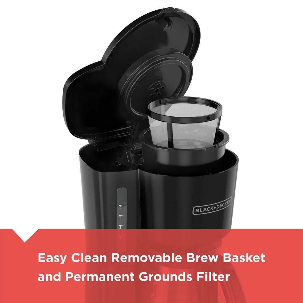 4-in-1 5-Cup Coffee Maker, Black J767