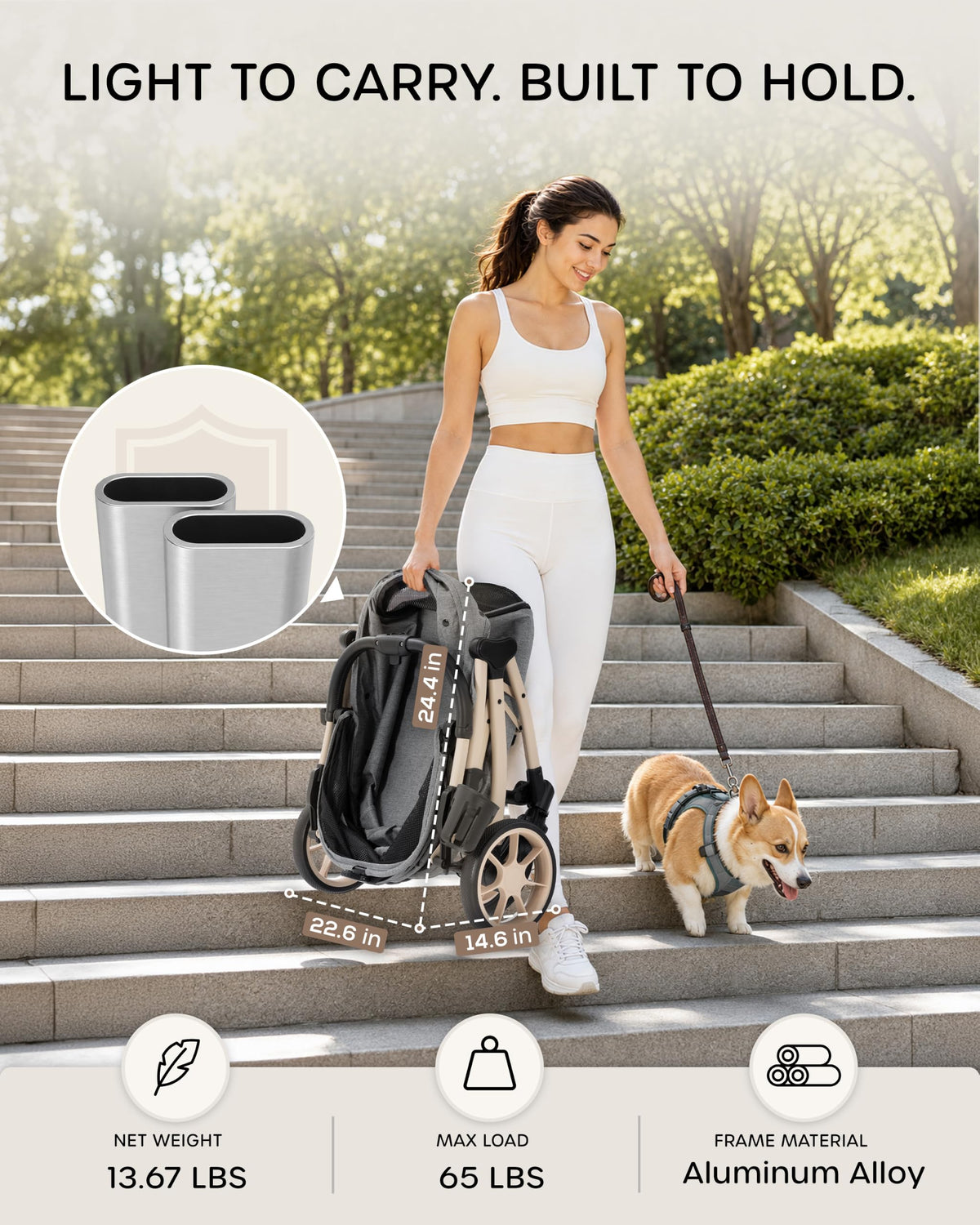 Dog Stroller with Rubber Wheels R96709