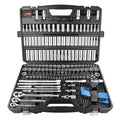 225PCS Mechanic Tool Set, 1/4" & 3/8" & 1/2" Drive Socket Wrench Set, Metric and Standard with 90-Tooth Ratchet L902825