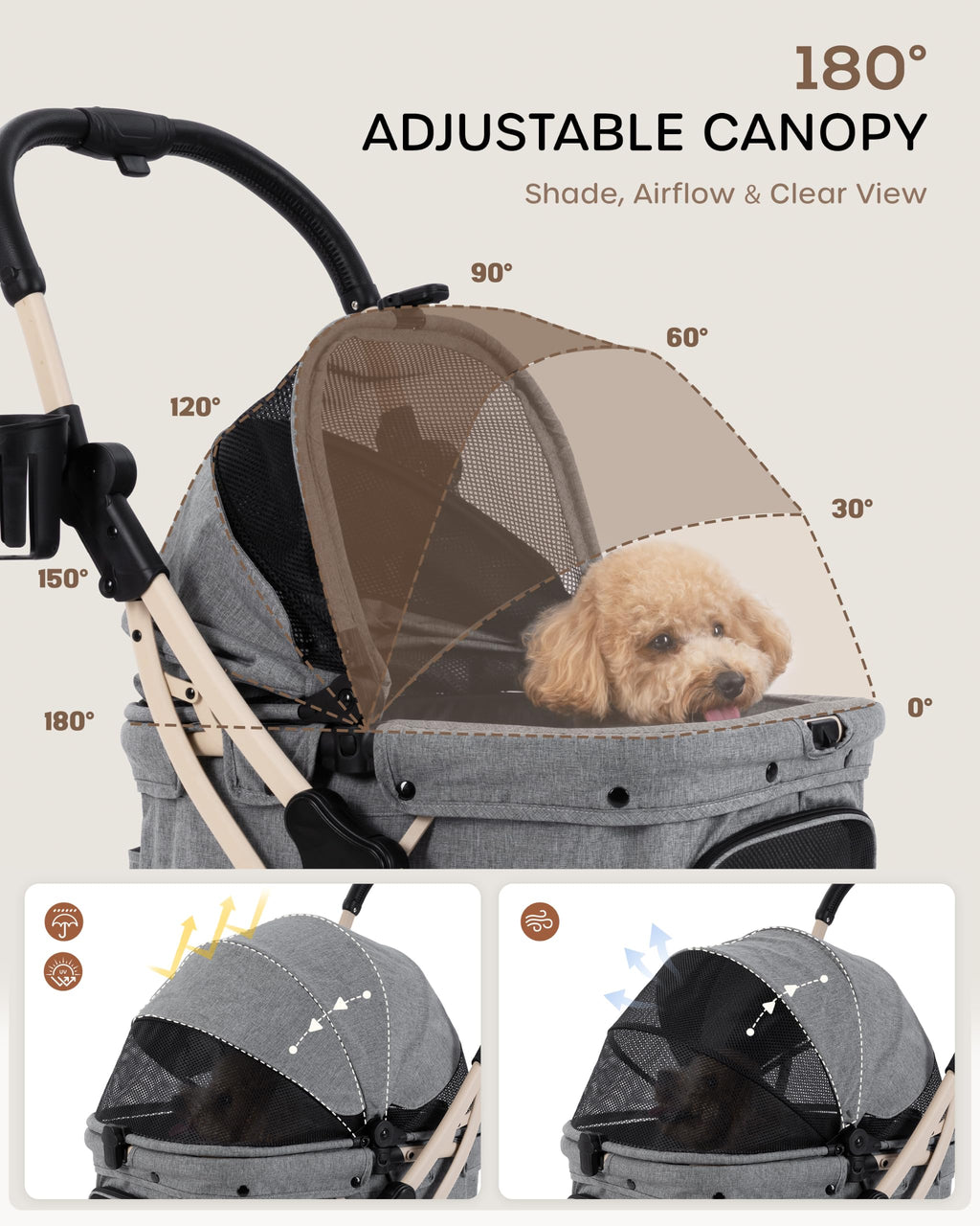 Dog Stroller with Rubber Wheels R96709