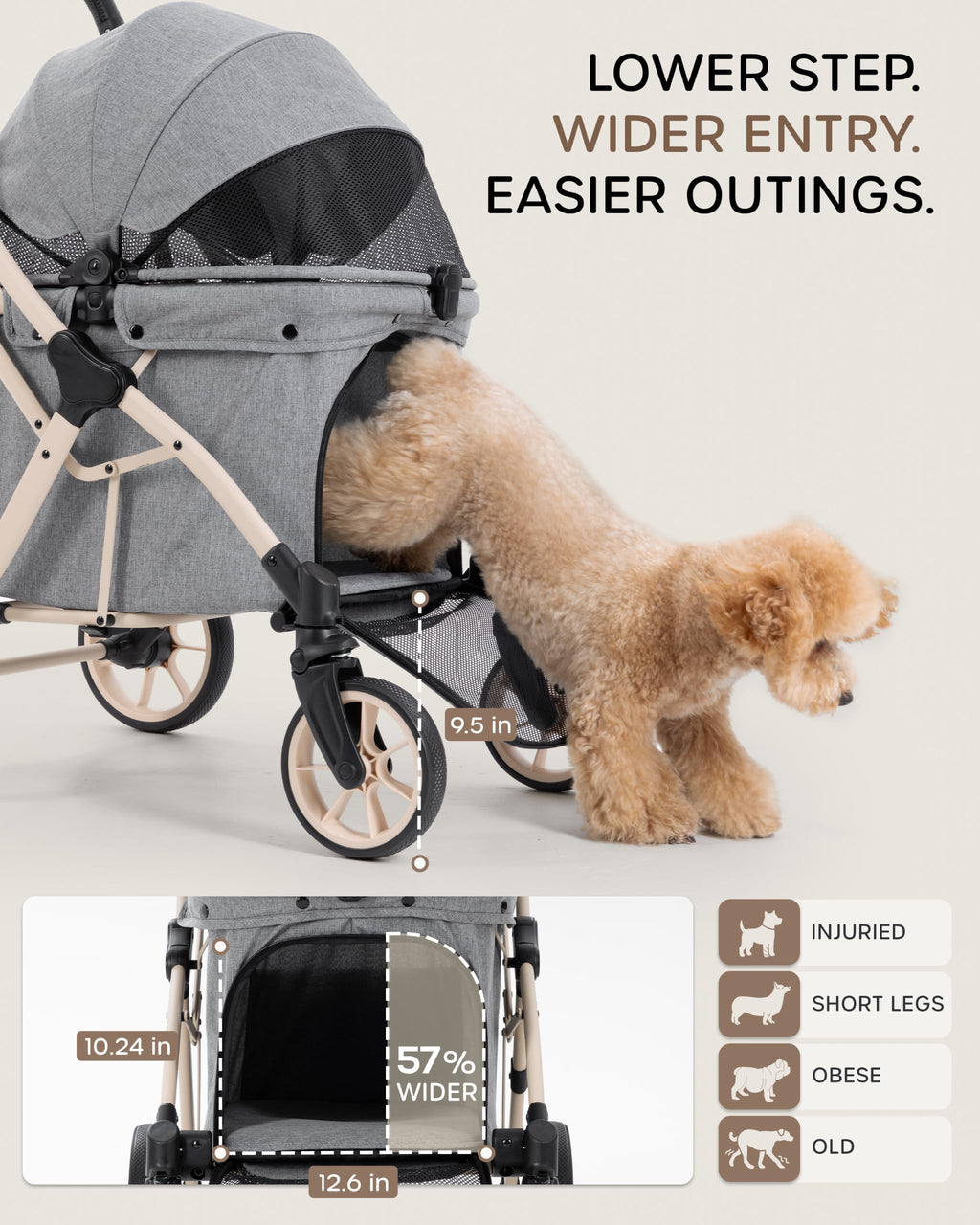 Dog Stroller with Rubber Wheels R96709