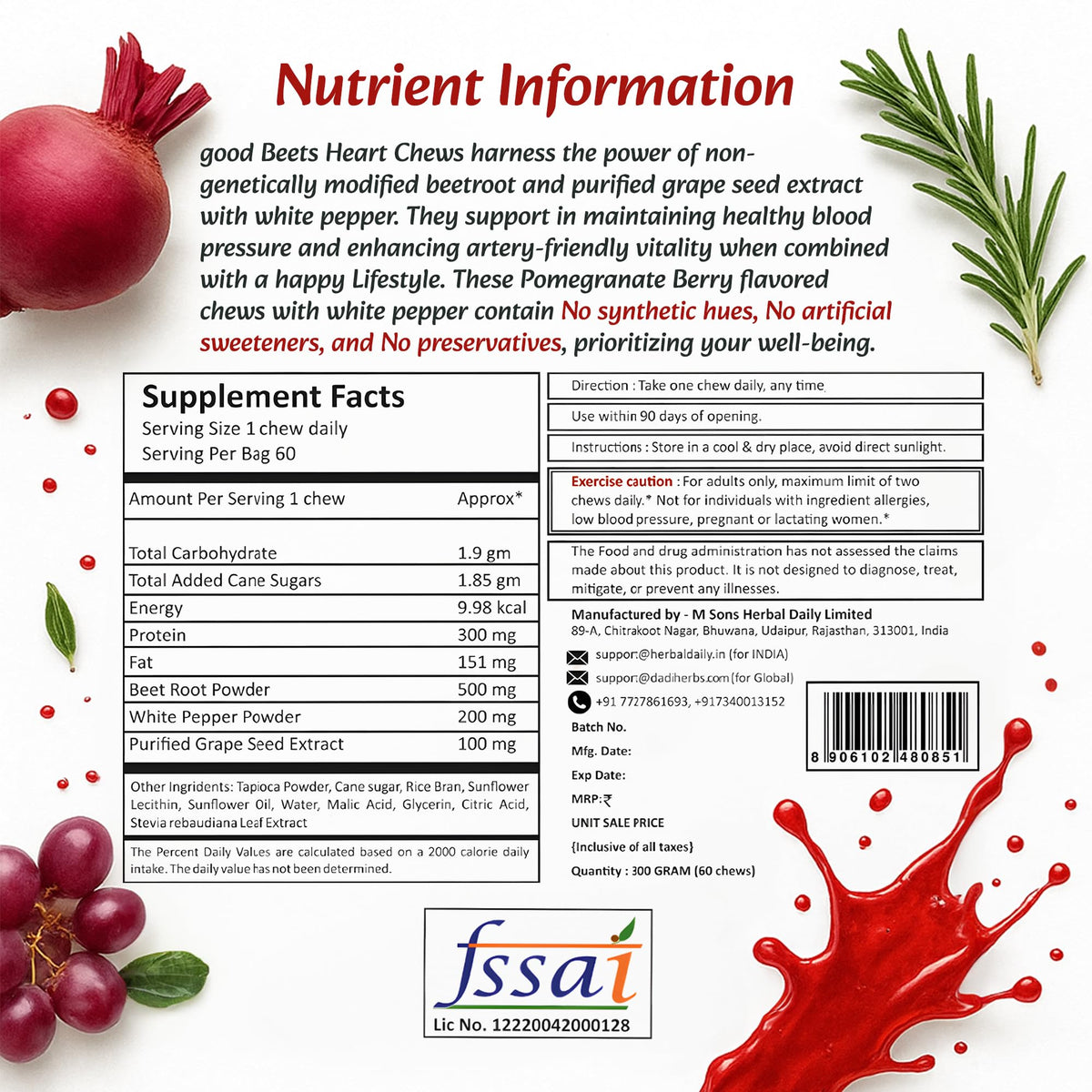 Non-GMO Grape Seed Extract & Beet Powder Soft Chews I887110
