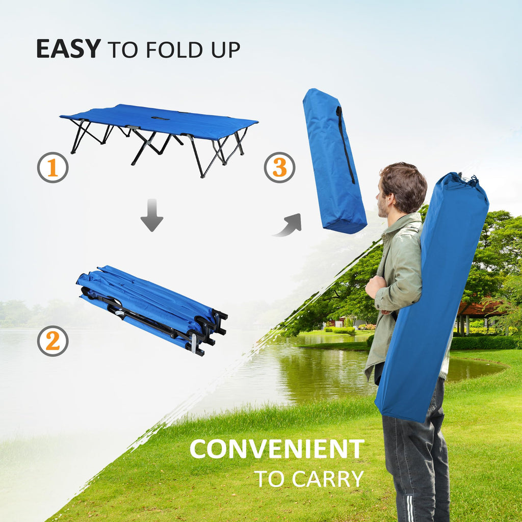 2 Person Folding Camping Cot with Carry Bag B8776