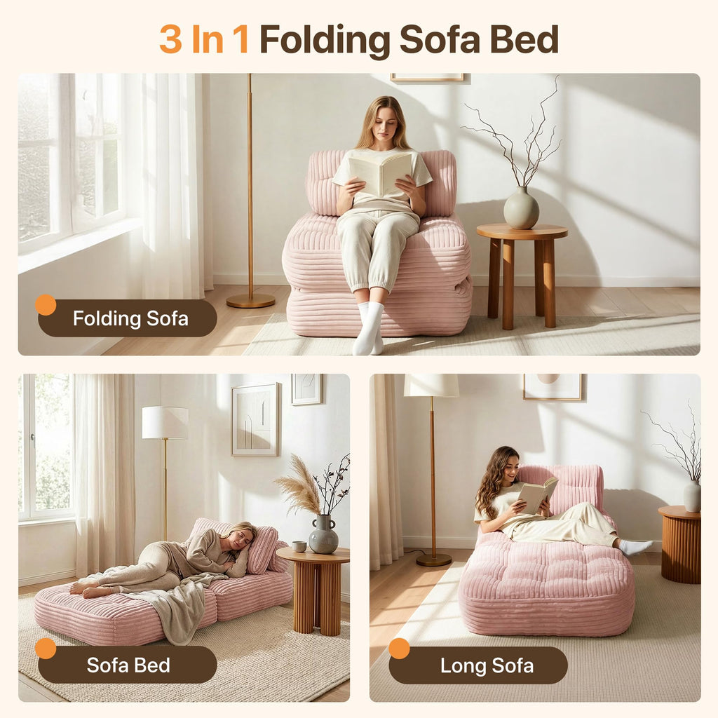 Pink Folding Sofa Bed A875390