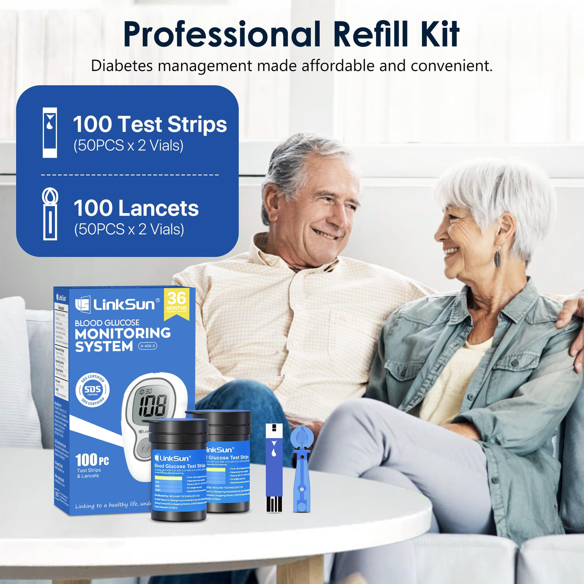 Glucose Monitor Kit, 100 Strips & Lancets J27352
