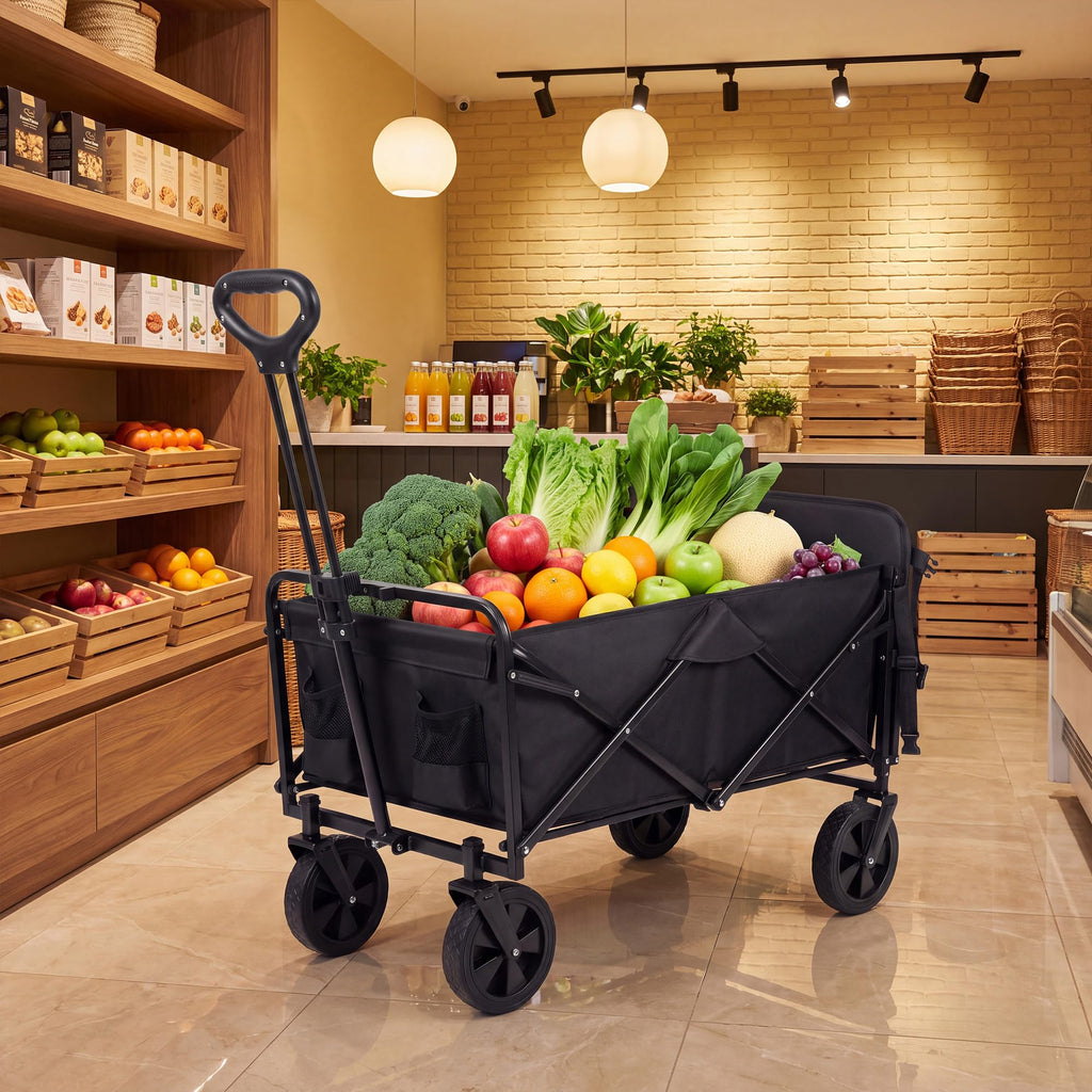 Large Dog Wagon Cart with Canopy, All-Terrain Wheels, Ramp Tailgate G903678