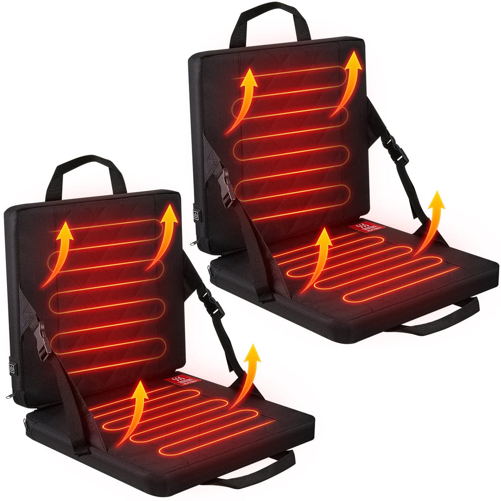 2 Pcs Portable Heated Seat Cushion 3 Level Adjustable Foldable M814233
