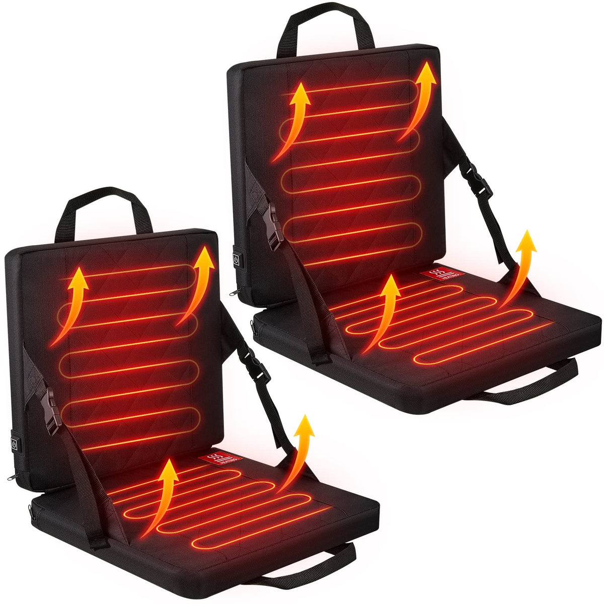 2 Pcs Portable Heated Seat Cushion 3 Level Adjustable Foldable M814233