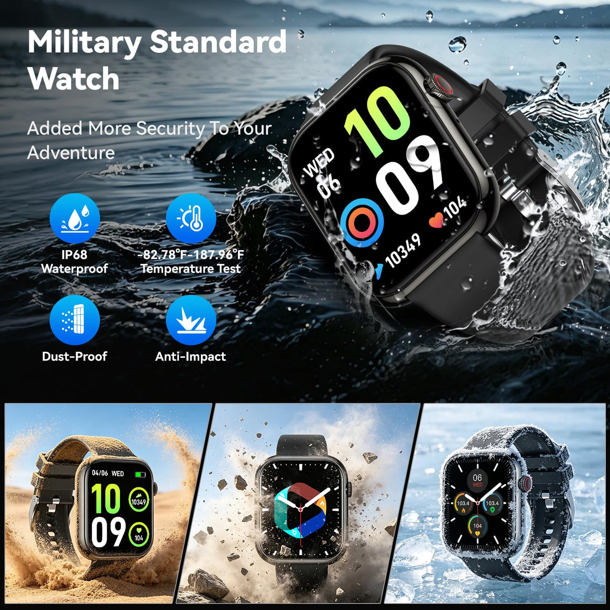1.85" HD Touchscreen IP68 Waterproof Smart Watch S806