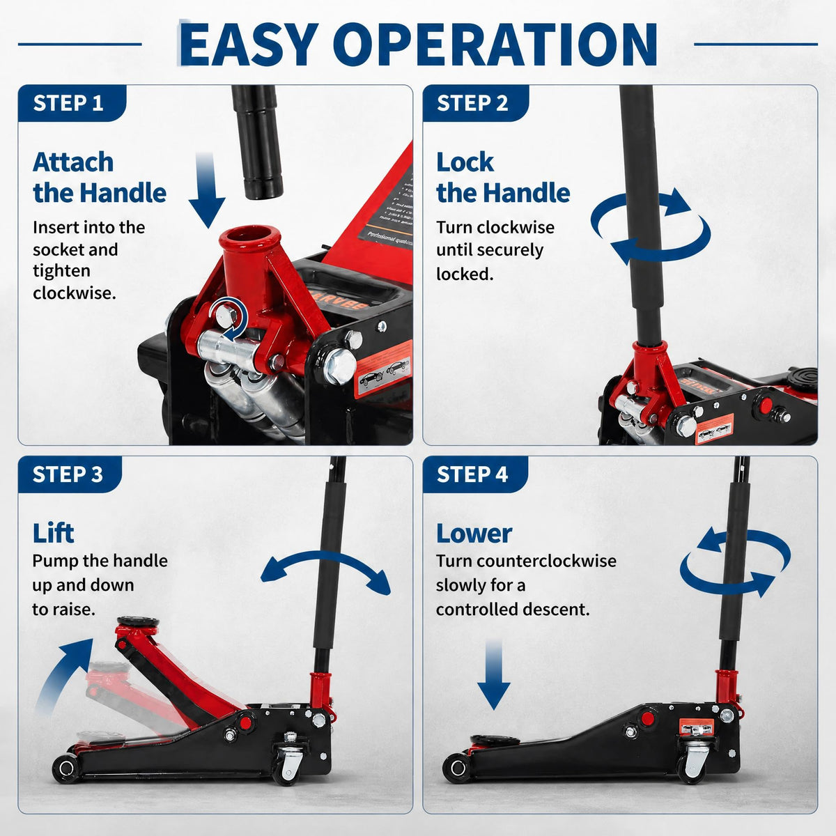 3 Ton Low Profile Steel Hydraulic Floor Jack F20570