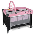 3 in 1 Pink Pack and Play Baby Crib Bassinet X680