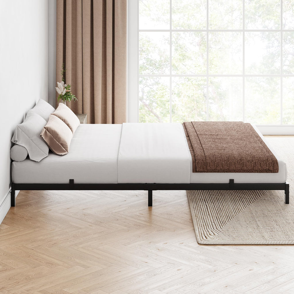 Black Metal Platform Bed Frame Y730731