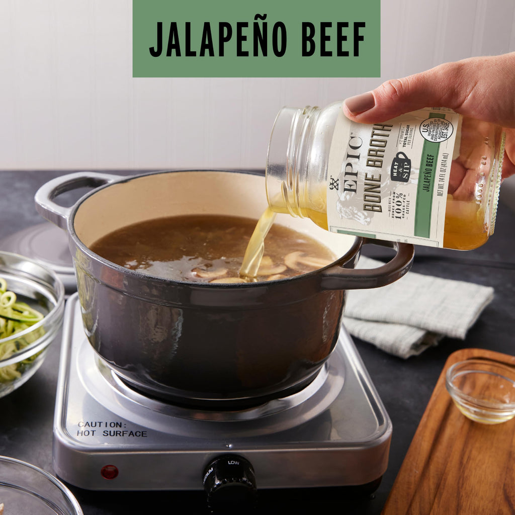 Beef Jalapeno Sea Salt Bone Broth 14 fl oz Pack of 6 Y536634