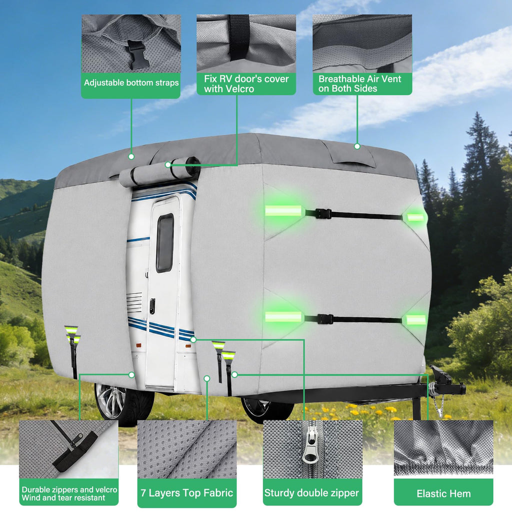 Fiberglass Travel Trailer Cover, Waterproof Camper Cover, RV Cover O5299