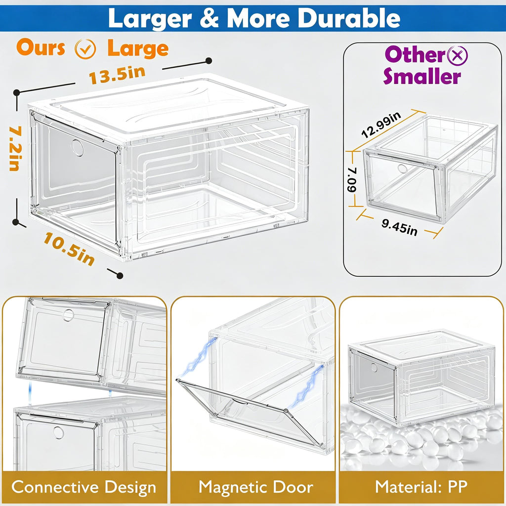 Clear Stackable Shoe Storage Box N918