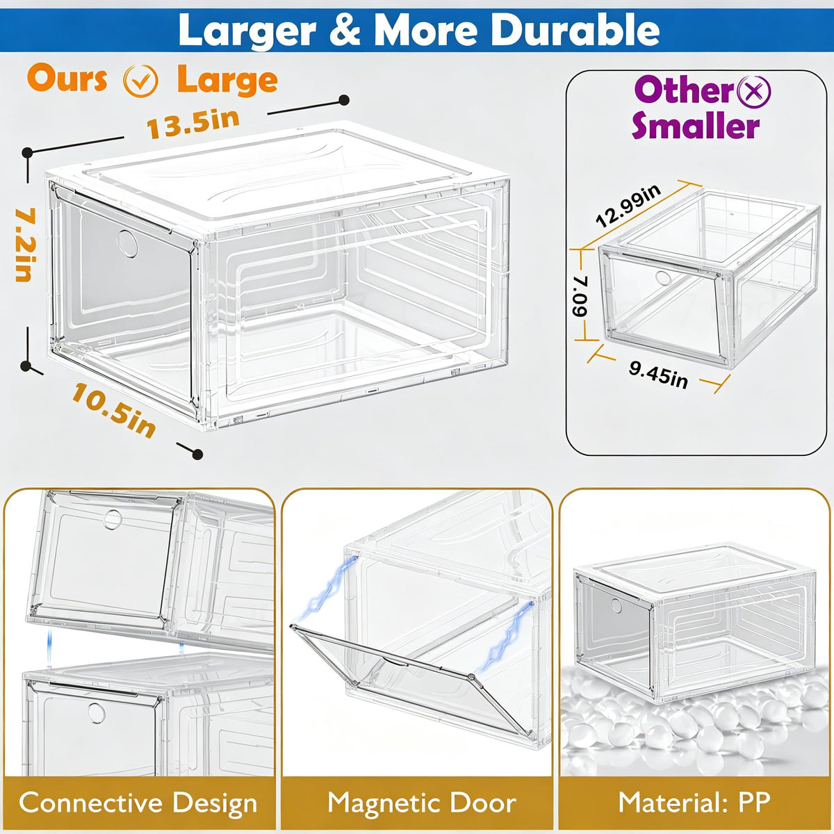 Clear Stackable Shoe Storage Box N918