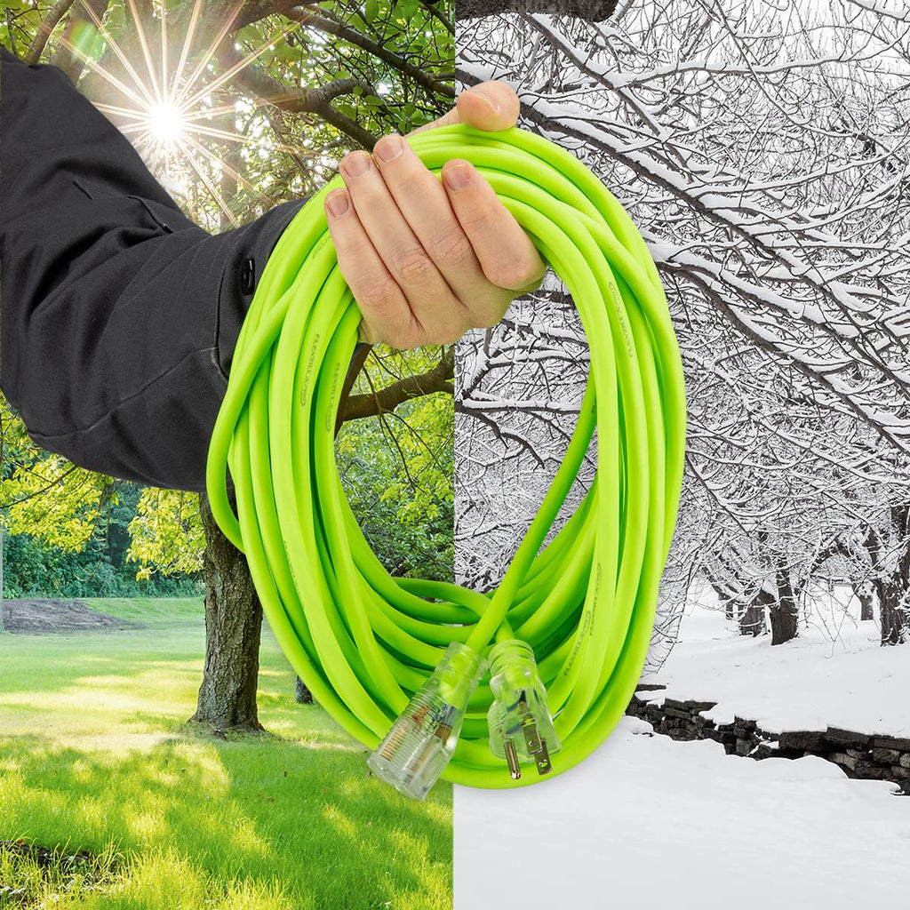 12/3 AWG SJTW 100 ft. Lighted Plug Indoor/Outdoor Extension Cord I6406