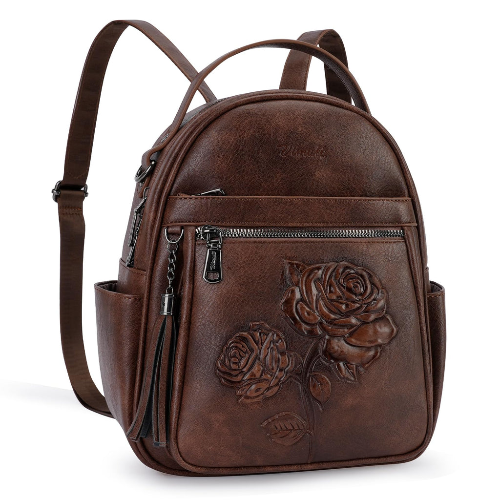 Vegan Leather Mini Backpack Purse V3583