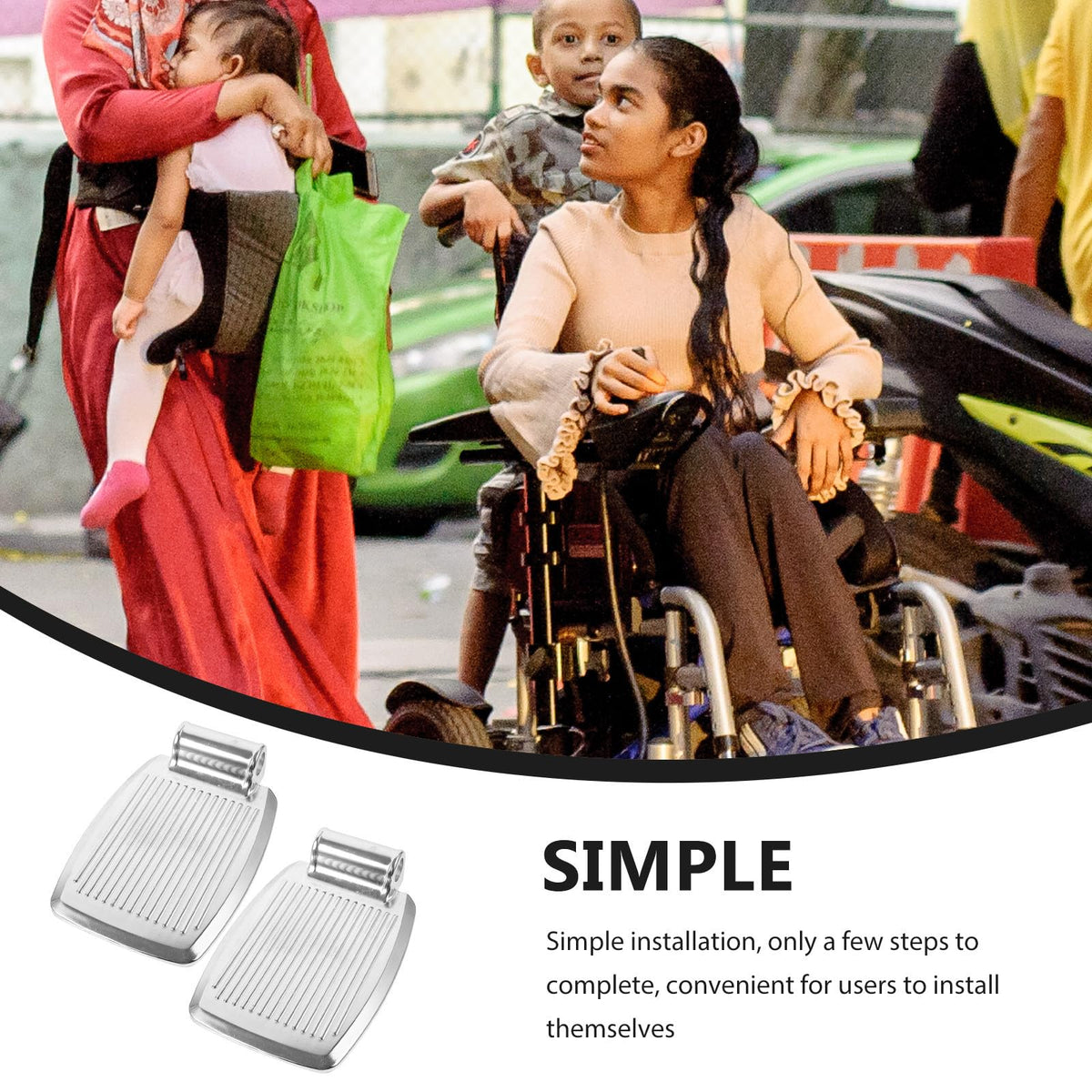 Heavy-Duty Aluminum Alloy Wheelchair Footrest Pair Q1700
