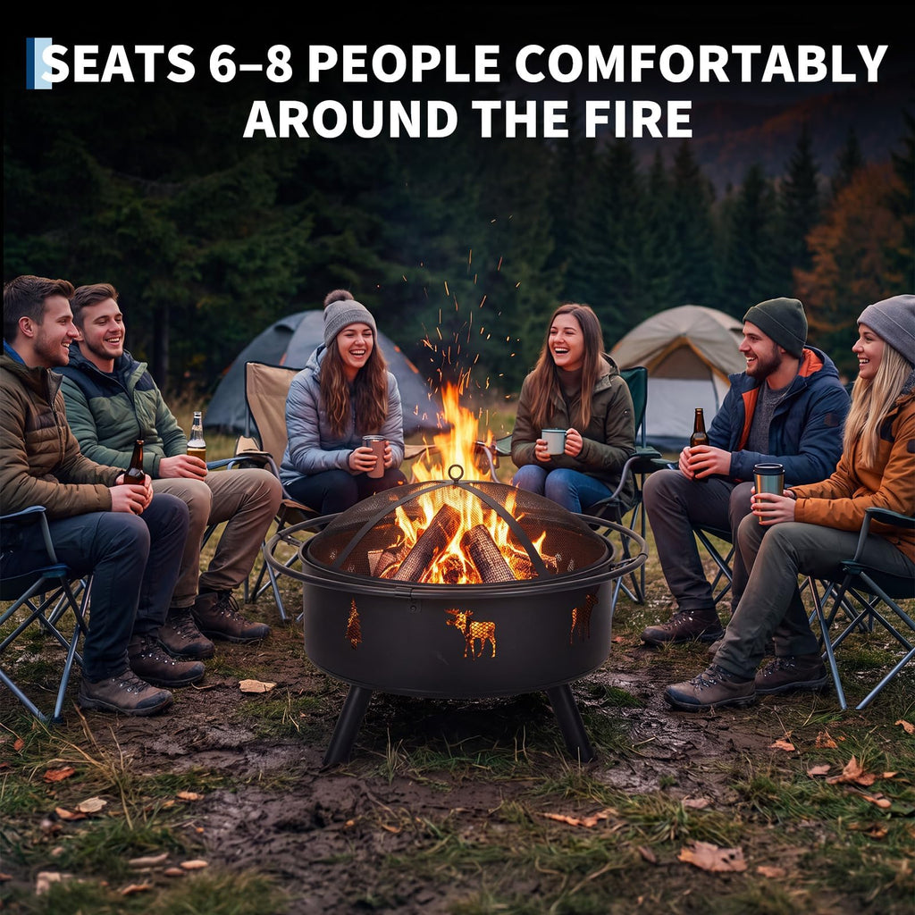32" Round Wood Burning Fire Pit O9096