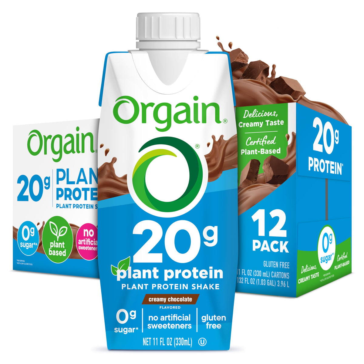 Chocolate 20g Vegan Protein Shake 11 oz 12pk X743884