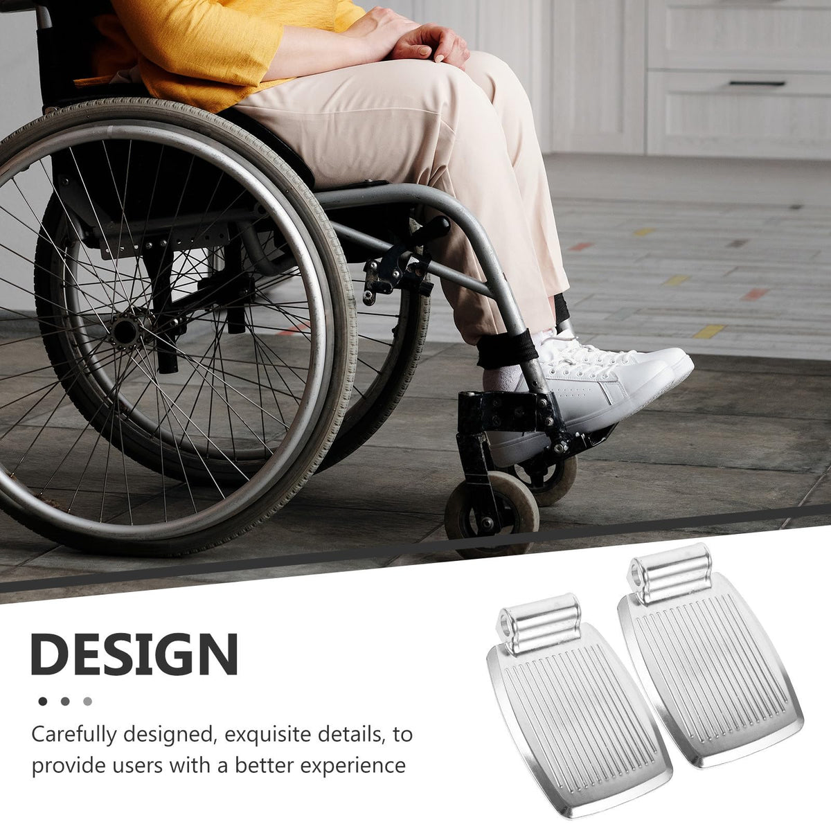 Heavy-Duty Aluminum Alloy Wheelchair Footrest Pair Q1700