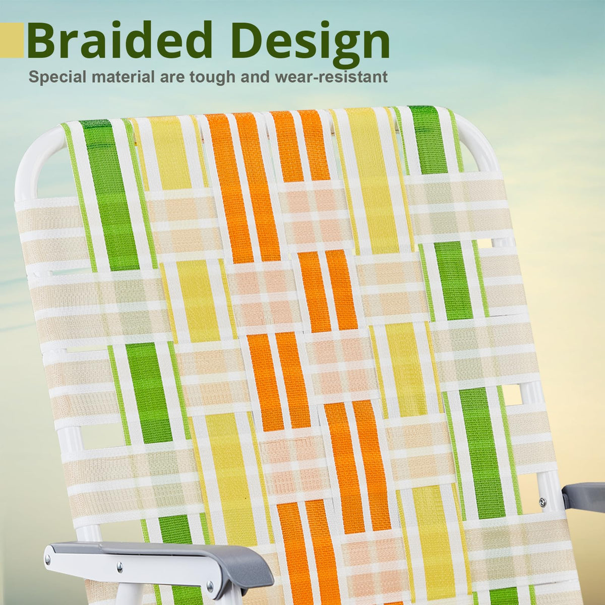 Set of 2 Webbed Folding Beach Chairs T100