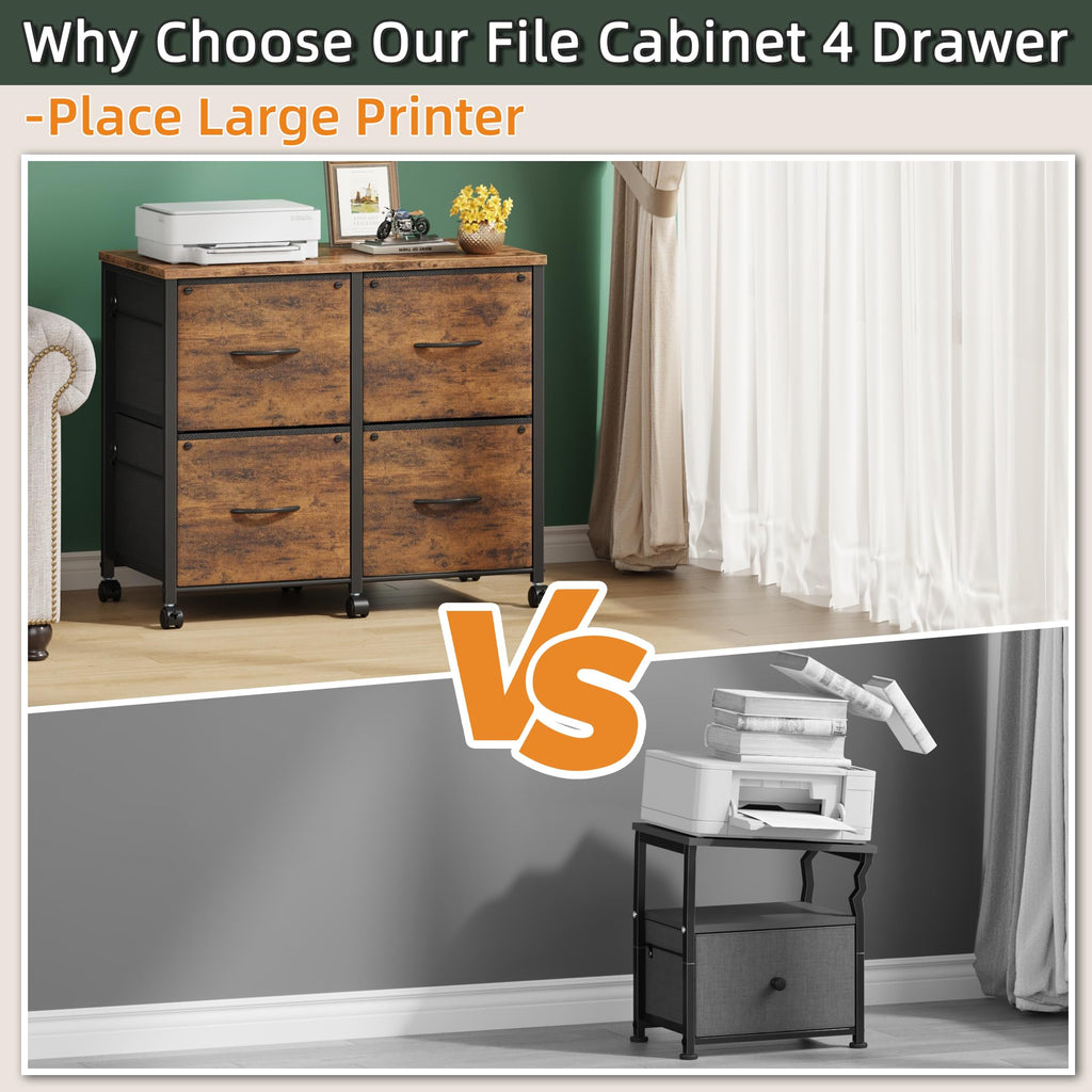 4 Drawer Mobile Lateral File Cabinet I2015