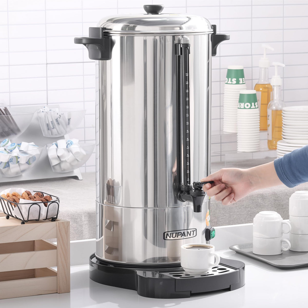 100 Cup Stainless Steel Coffee Urn with Keep Warm Mode Z360