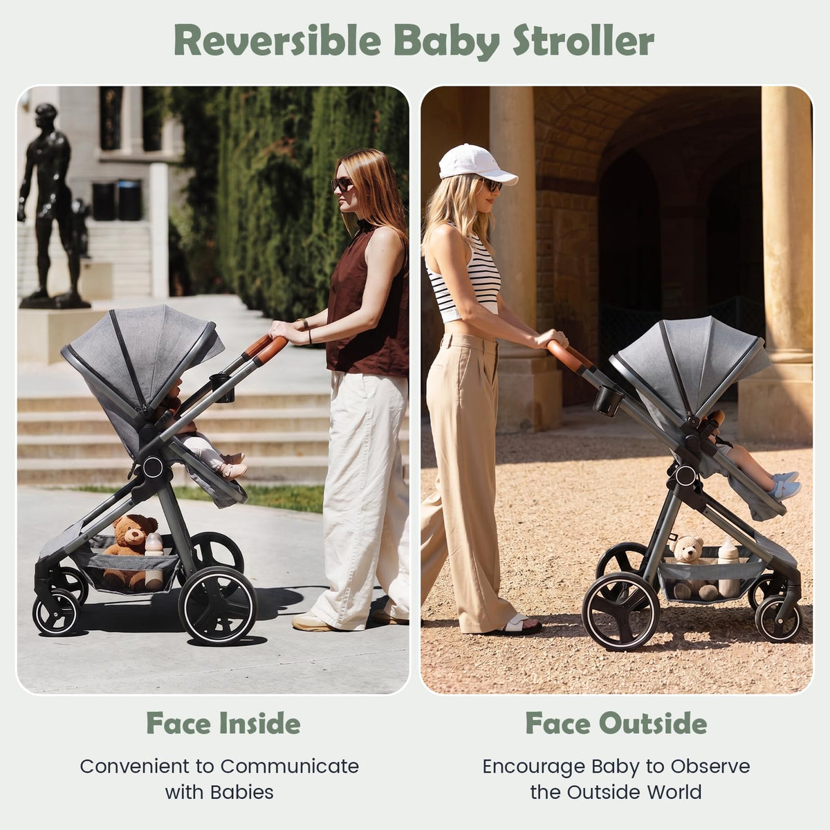 2 in 1 Convertible Baby Stroller with Reversible Seat J884283